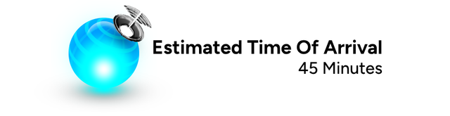 ETA45MINS NEW World logo: brand name next to world